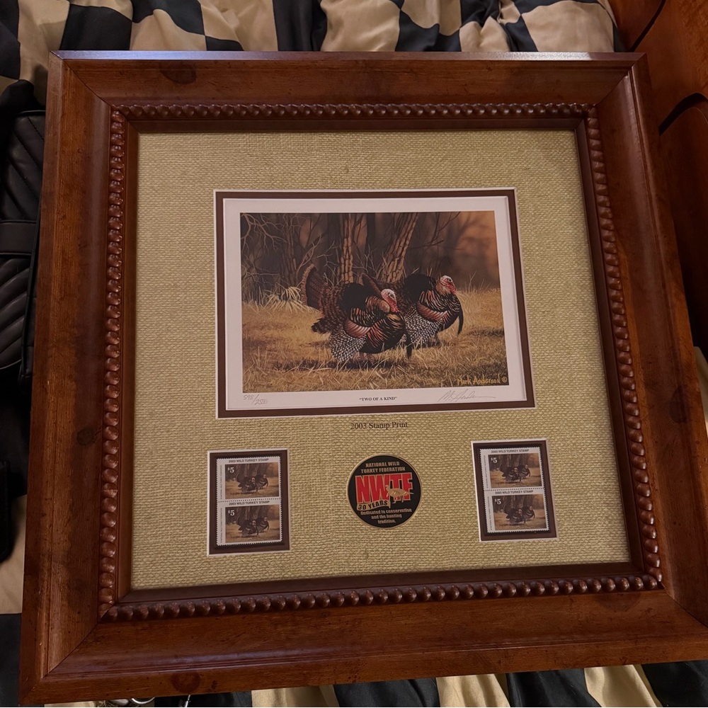 Hand-signed Mark Anderson”Two of a Kind” Wild Turkey Limited Edition Framed Prin
